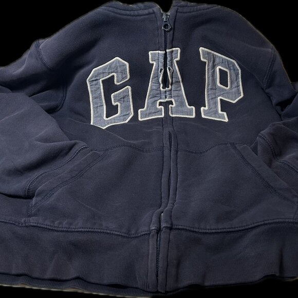 GAP Kids Sherpa Lined Cozy Arch Logo Zip Hoodie Jacket Size Medium - Picture 2 of 10